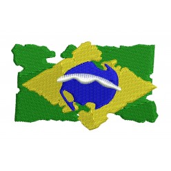 Patch Bandeira Brasil Estilizada 8 x 5 CM- Termocolante