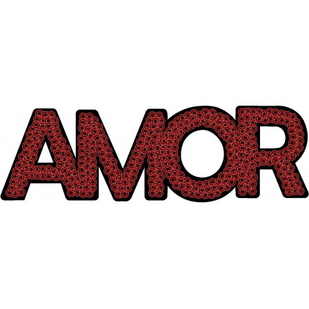 Patch "Amor" 11 x 3,5 CM- Termocolante